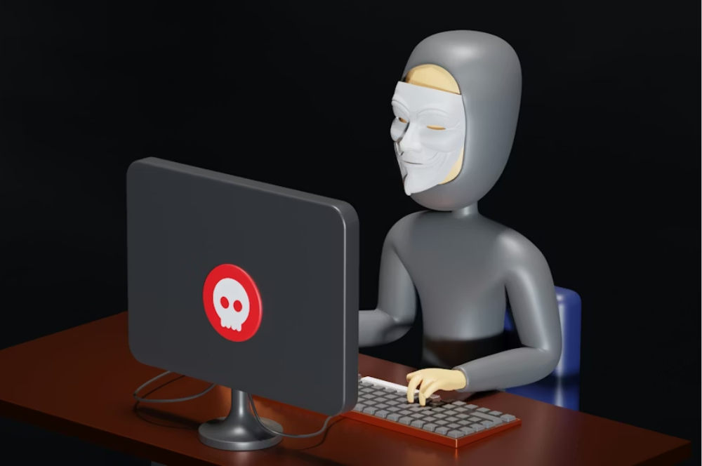 Ilustración hacker malware informático