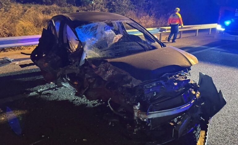 Localizan al kamikaze que se chocó contra un autobús en la AP-7 a la altura de Aiguaviva, Girona