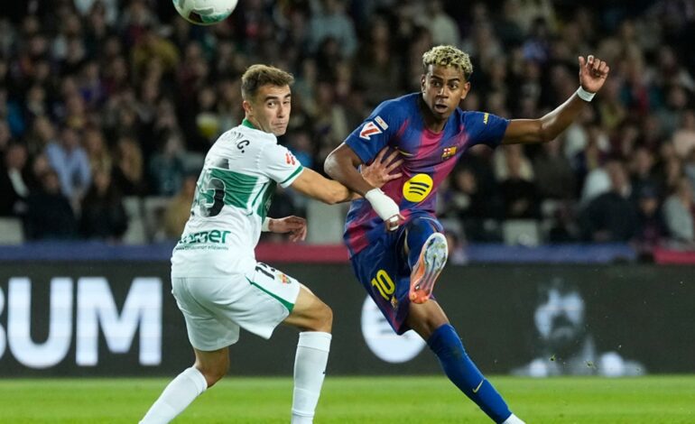 El llamativo gesto de reivindicación de Lamine Yamal en la victoria del Barça ante el Elche