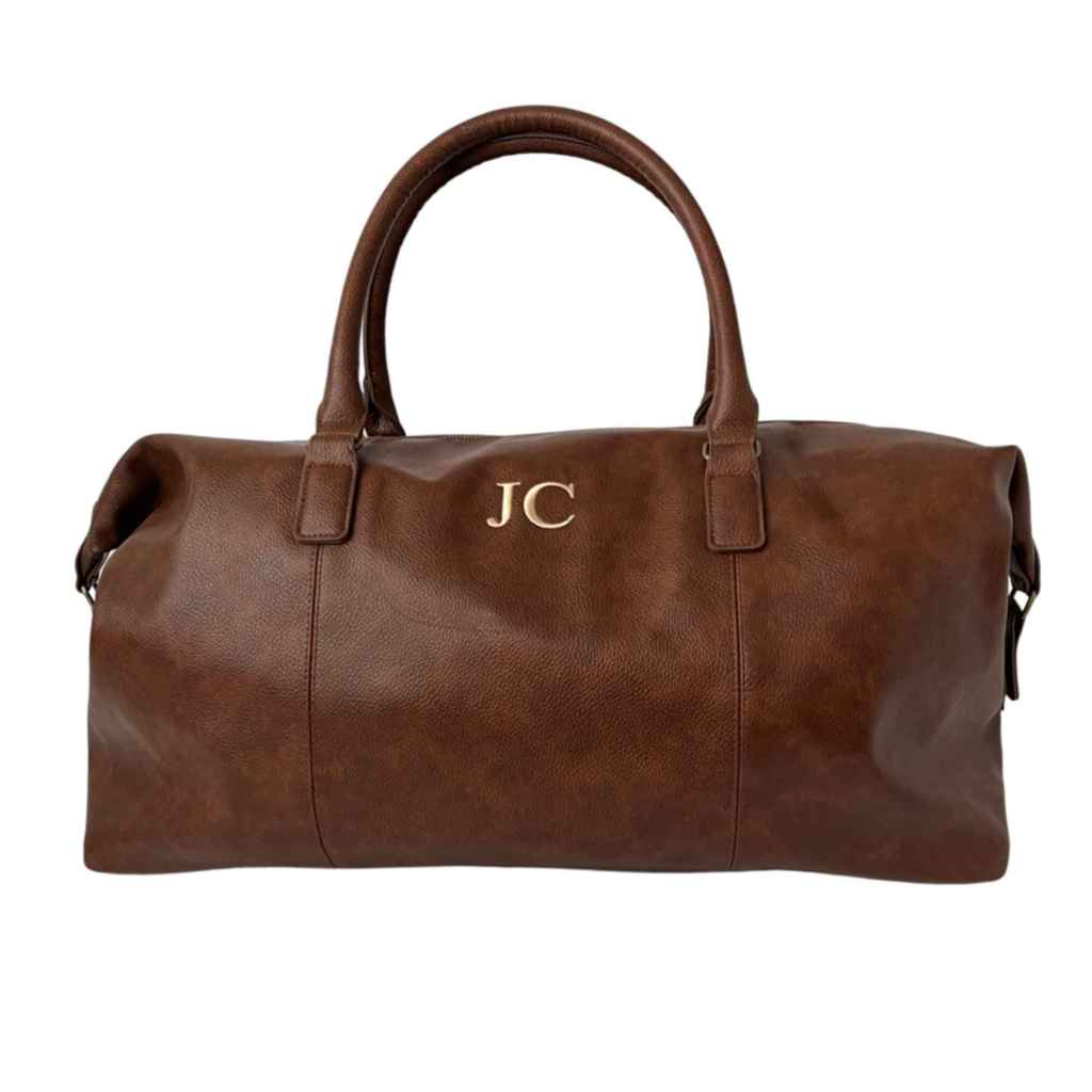 Bolso de viaje de piel Chocolate personalizable