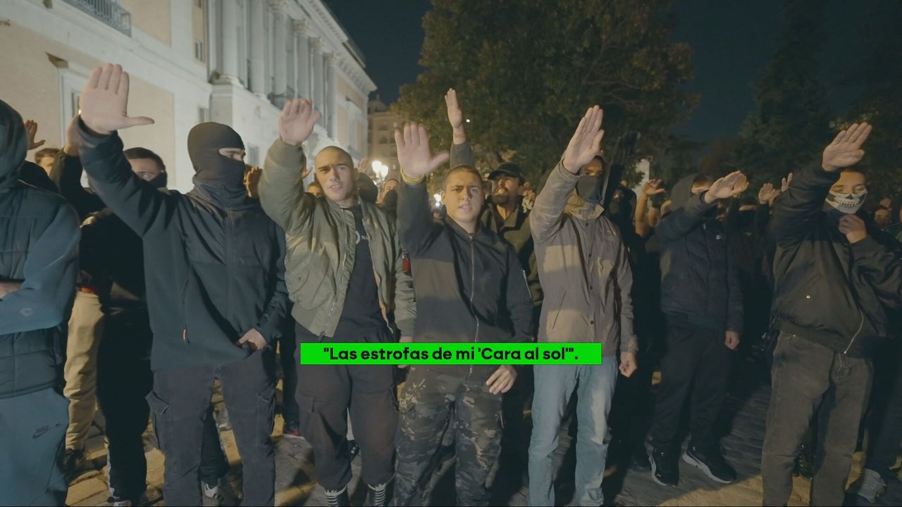 el batiburrillo de gritos franquistas y nazis en la manifestación de Núcleo Nacional