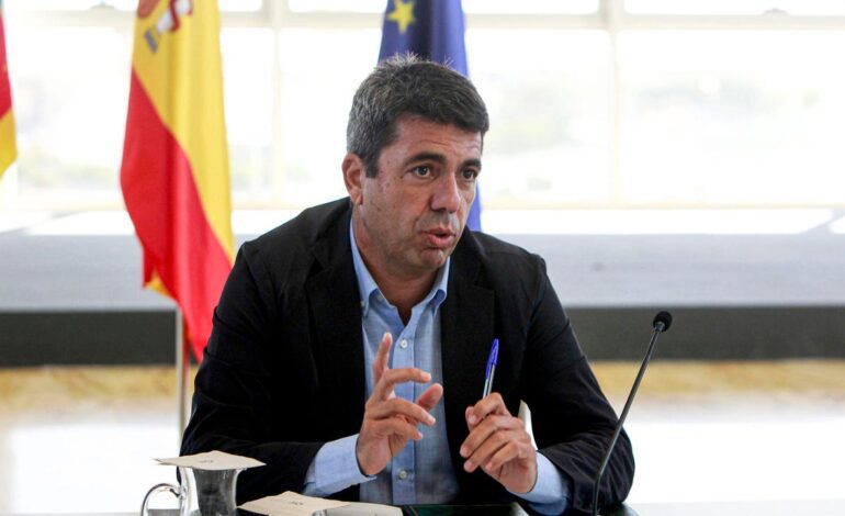 Mazón solicita comparecer a petición propia en la comisión de la DANA de Les Corts el 11 de noviembre