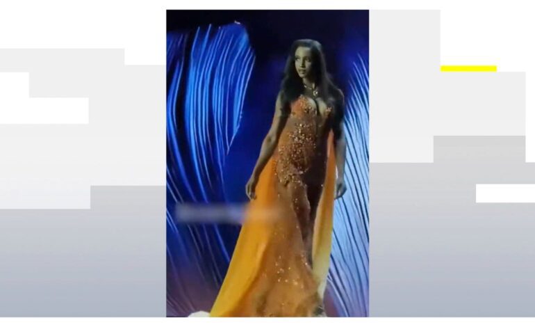 Miss Jamaica, evacuada en camilla tras sufrir esta aparatosa caída en la gala de Miss Universo 2025