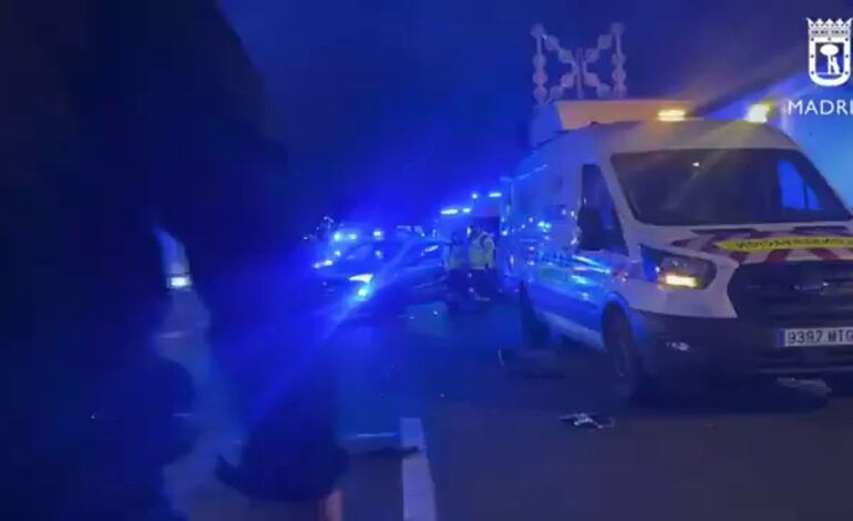 Muere un motorista en un accidente de tráfico en el túnel de la M-23 en Madrid