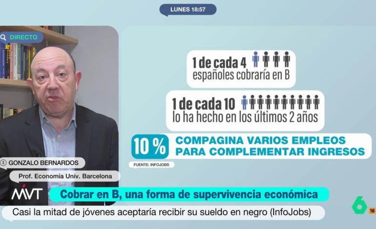 Gonzalo Bernardos apunta a la «precariedad» como la principal causa del aumento de jóvenes que aceptarían cobrar en B