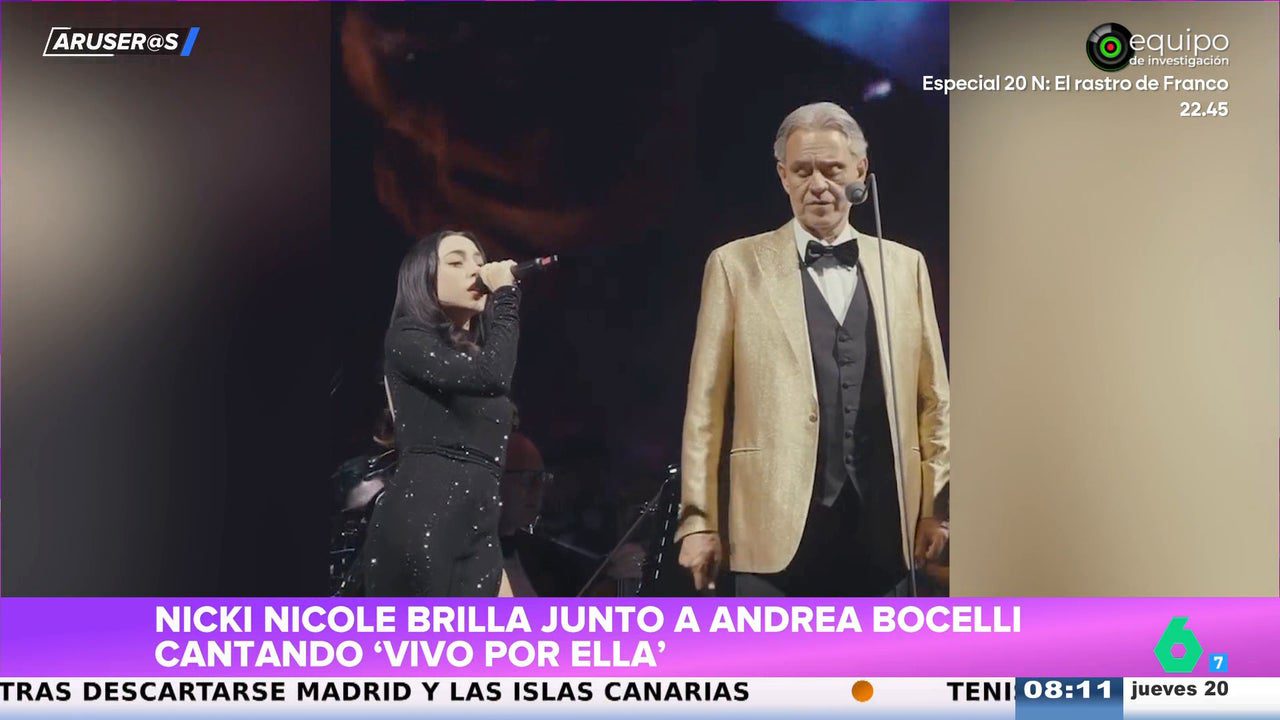 El emocionante vídeo en el que Nicki Nicole canta con Andrea Bocelli ‘Vivo por ella’