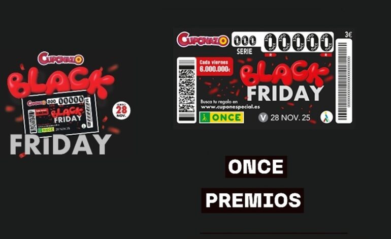 Premios del Cuponazo del Black Friday 2025 de la ONCE del viernes 28 de noviembre