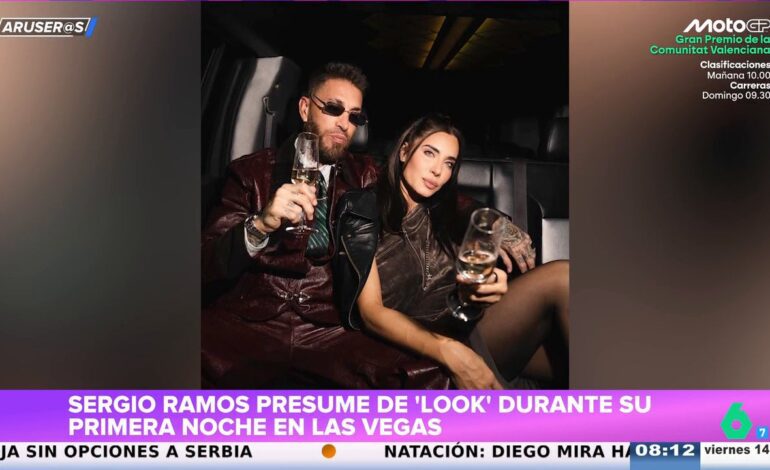 El look viral de Sergio Ramos y Pilar Rubio en Las Vegas antes de los Grammy, en vídeo