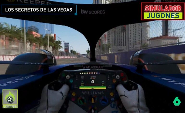 Alguersuari da una vuelta al circuito de Las Vegas con el Williams de Carlos Sainz