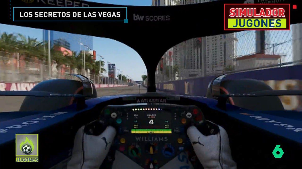 Alguersuari da una vuelta al circuito de Las Vegas con el Williams de Carlos Sainz