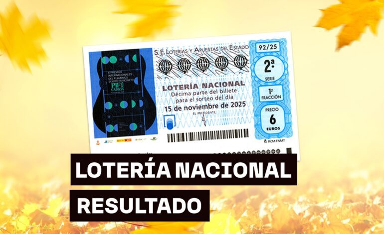 Sorteo Lotería Nacional: Comprobar décimo de hoy sábado 22 de noviembre, en directo