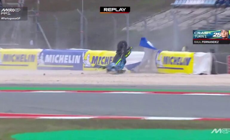 La terrible caída de Raúl Fernandez en el Gran Premio de Portugal