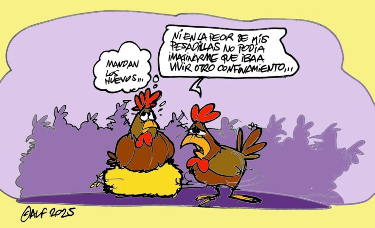 La subida del precio de los huevos ante la alarma por la gripe aviar, en la viñeta gráfica de Alfredo Boto-Hervás