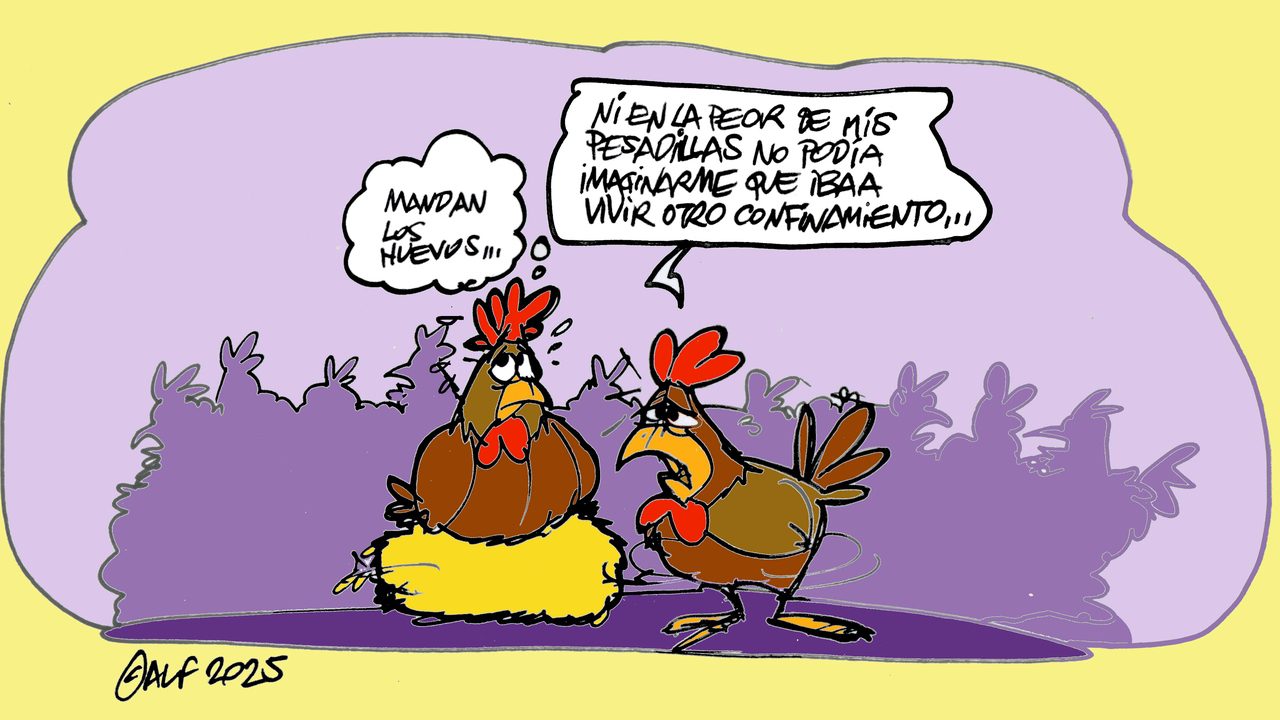 La subida del precio de los huevos ante la alarma por la gripe aviar, en la viñeta gráfica de Alfredo Boto-Hervás