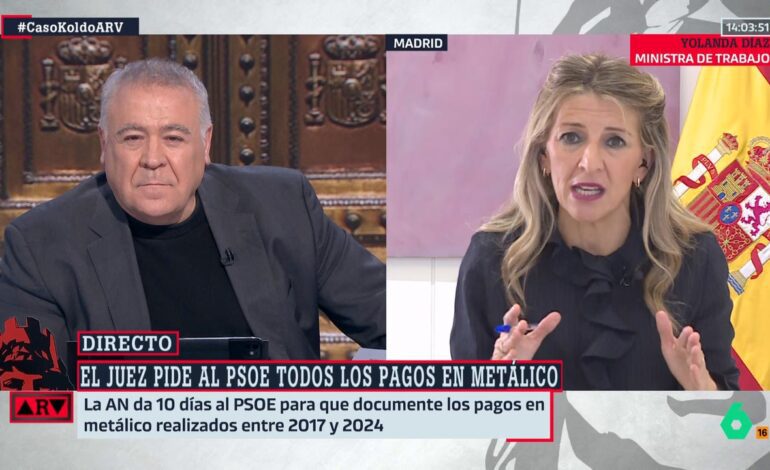 Yolanda Díaz critica que mientras se «partían la cara» en el Gobierno «había al lado unos golfos» como Ábalos y Koldo