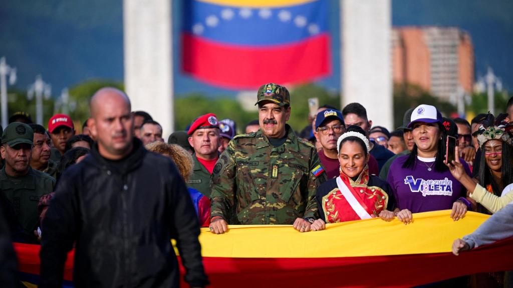 Maduro el martes de la semana pasada durante una marcha en Caracas.