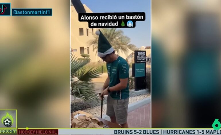 El surrealista regalo que ha recibido Alonso de su ‘amigo invisible’ de la Fórmula 1