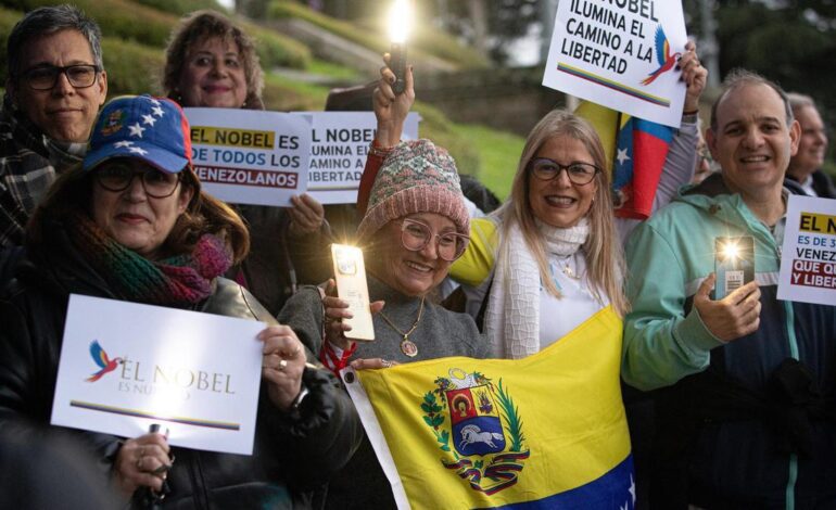 La oposición venezolana organiza movilizaciones en todo el mundo para celebrar el Nobel de María Corina Machado