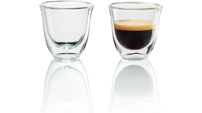 Regalos para amantes del café: Set de dos tazas de cristal templado