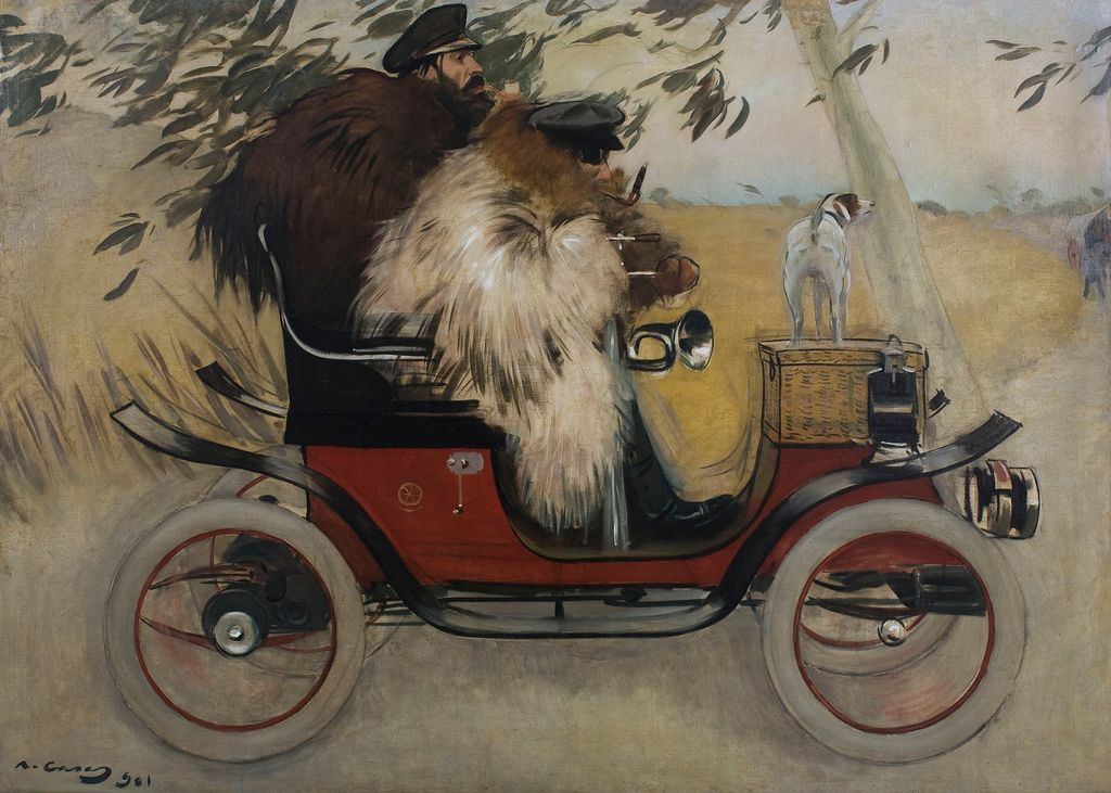 Ramon Casas i Pere Romeu en un coche, 1901. Museo Nacional de Arte de Cataluña