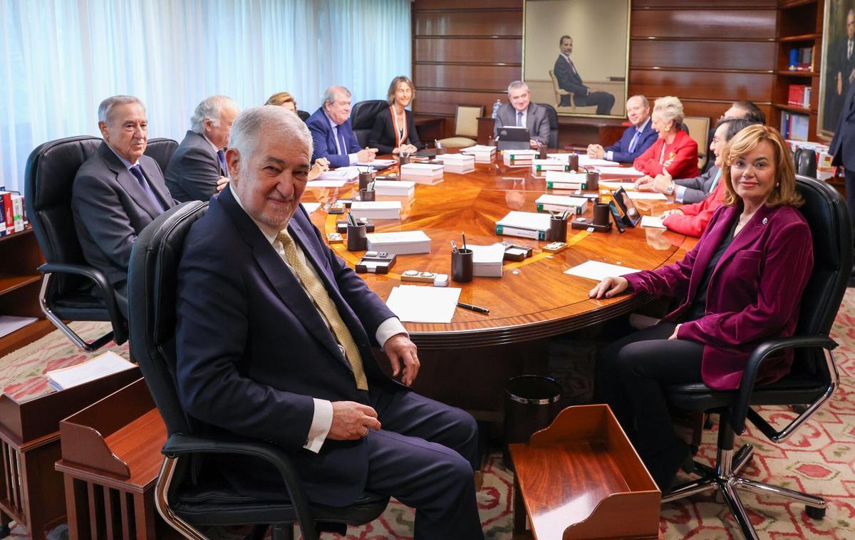 14/01/2025 El presidente del Tribunal Constitucional, Cándido Conde-Pumpido y los magistrados, Inmaculada Montalbán Huertas, Ricardo Enríquez Sancho, María Luisa Balaguer Callejón, Ramón Sáez Valcárcel, Enrique Arnaldo Alcubilla, Concepción Espejel Jorquera, María Luisa Segoviano Astaburuaga, César Tolosa Tribiño, Juan Carlos Campo Moreno, Laura Díez Bueso y José María Macías Castaño, durante un pleno jurisdiccional, en la sede del Tribunal Constitucional, el 14 de enero de 2025, en Madrid (España). POLÍTICA Marta Fernández - Europa Press