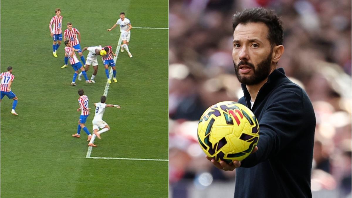 “Parece que la rótula de Hugo Duro está por delante del talón del rival y la mano de Barrios…”