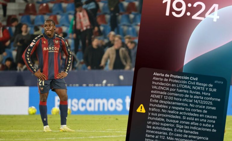 Peligra el Levante- Villarreal por alerta roja en la provincia de Valencia