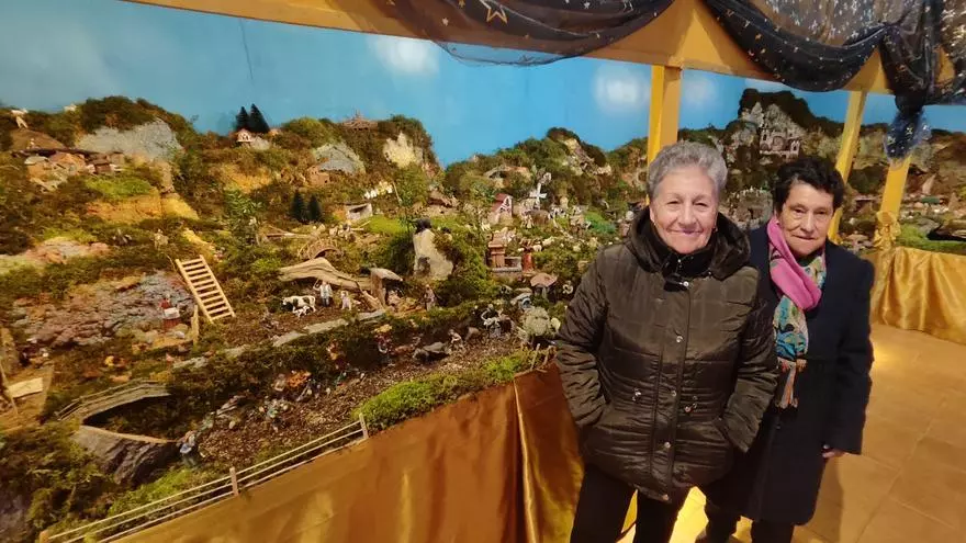 Así luce el belén de la antigua pescadería de Grado