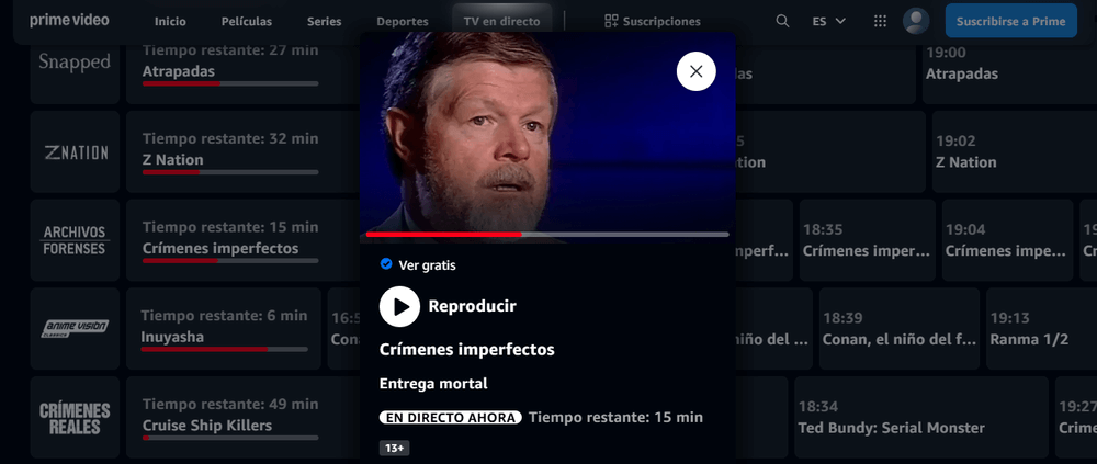 Canal de archivos forenses en Prime Video