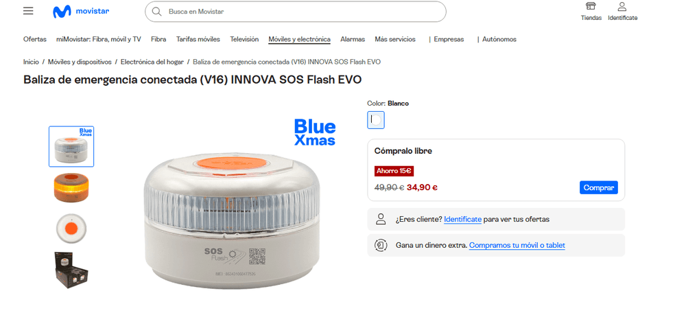 Una de las balizas V16 en Movistar Navidad Azul