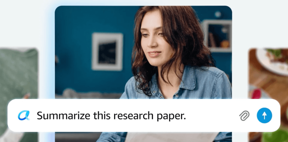 Una niña adjunta archivos en Alexa+
