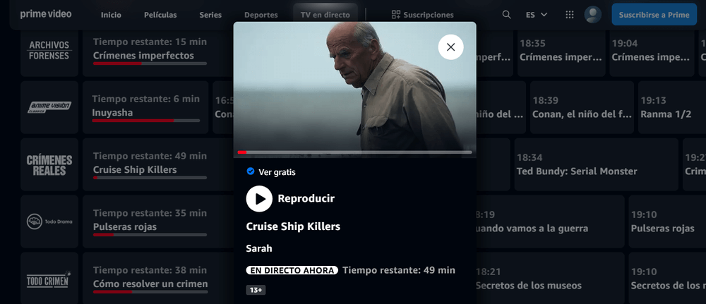 Canal True Crime en Prime Video