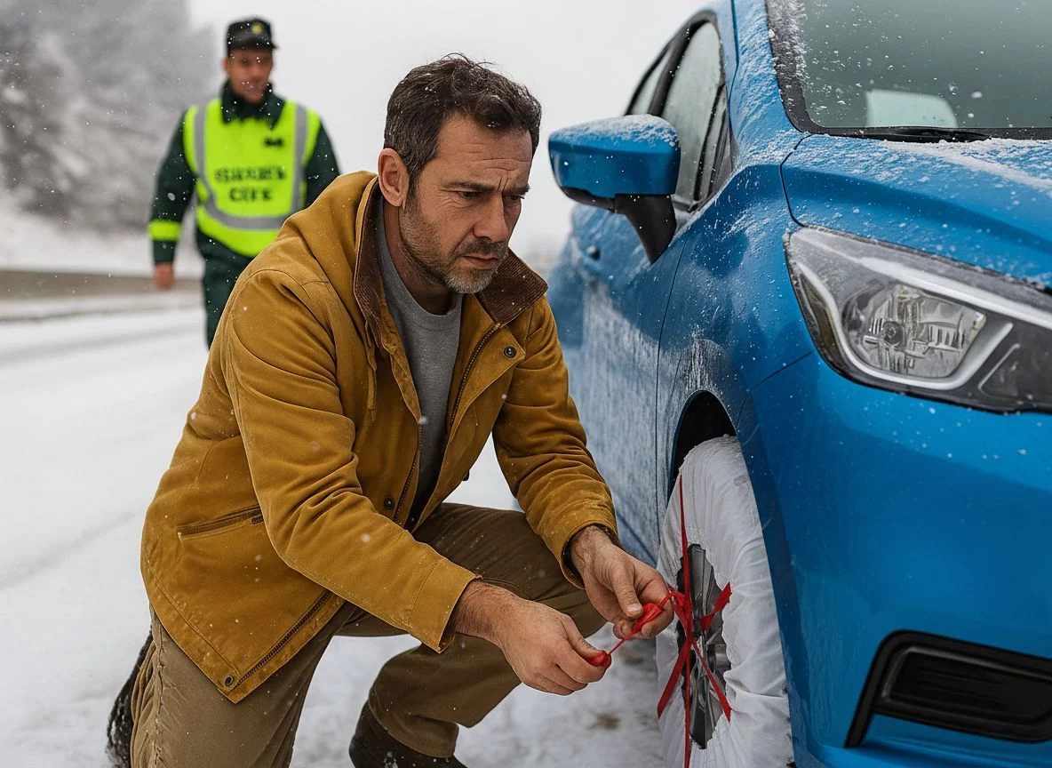 “Pensé que las cadenas de tela valían… hasta que la DGT me paró en la A-6”