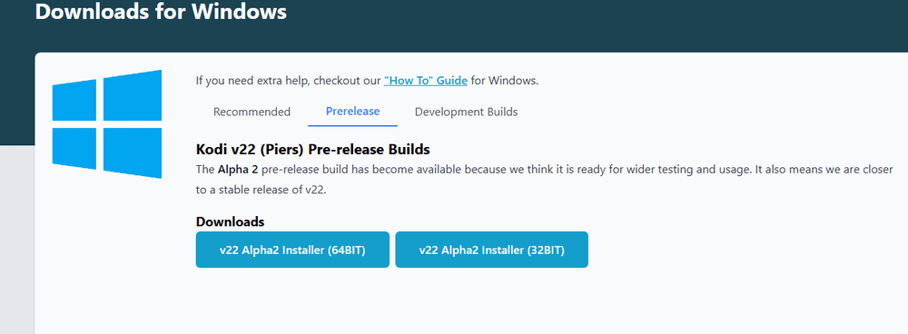 Descargar Kodi 22 Muelles Alfa 2