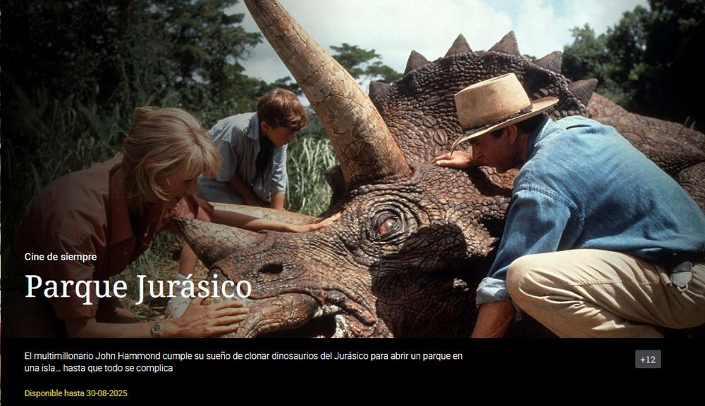 Película Parque Jurásico en RTVE Play