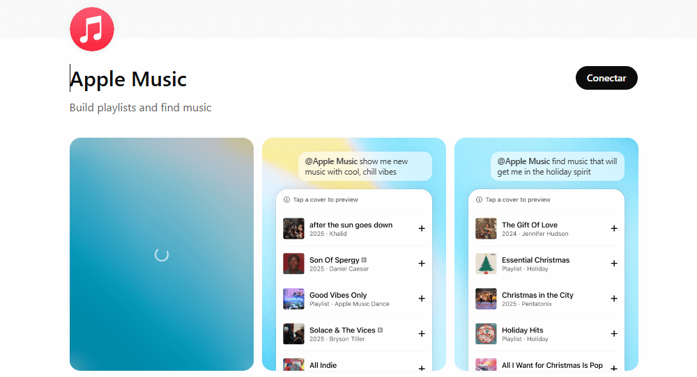 Aplicación Apple Music en ChatGPT
