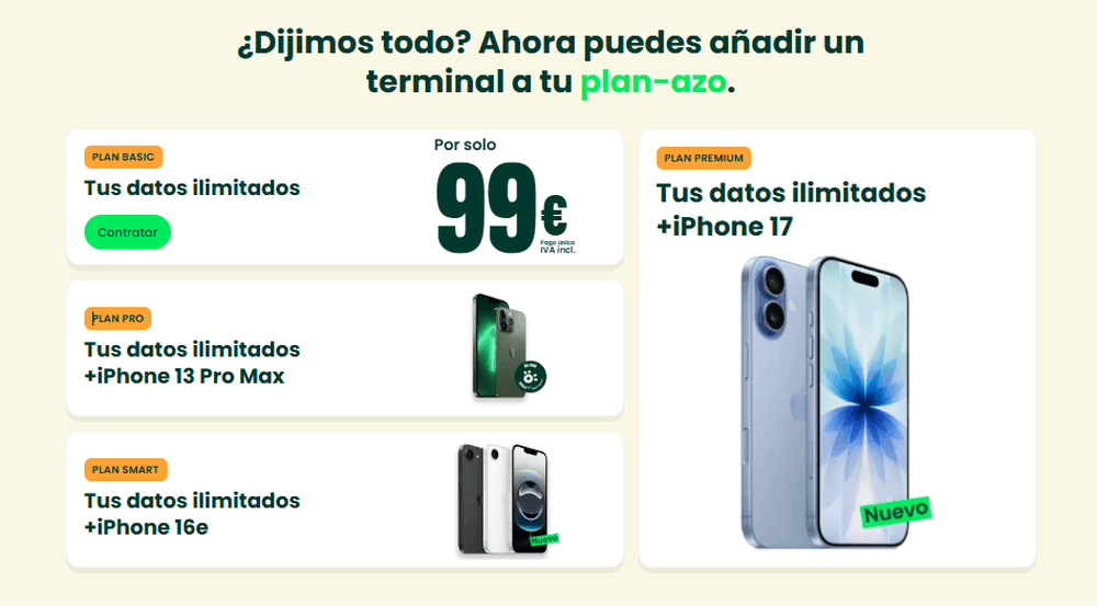 Los planes de Silbo Telecom incluyen teléfonos móviles