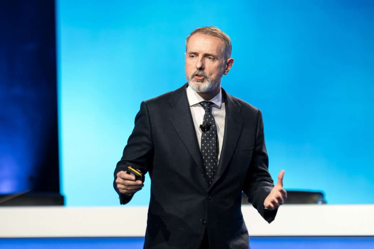 Archivo - El presidente de Telefónica, Marc Murtra, presenta el nuevo plan estratégico de Telefónica, el 4 de noviembre de 2025, en Madrid (España). Telefónica reducirá a la mitad el dividendo que pagará con cargo a los resultados de 2026, hasta 0,15 euros