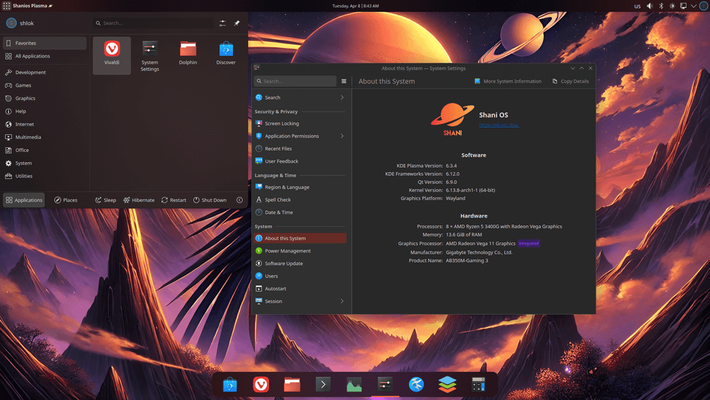 Distribución de ShaniOS en plasma