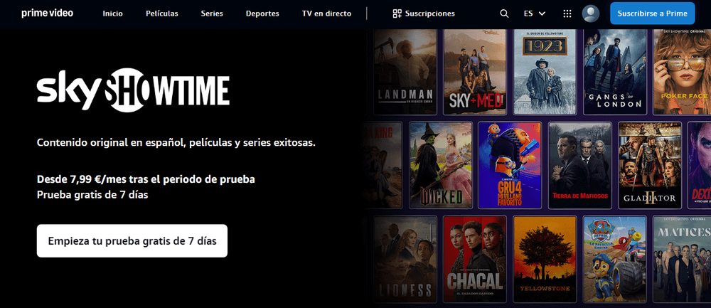 Prueba gratuita de 7 días de SkyShowtime