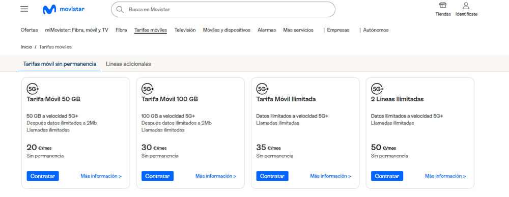 Movistar lanza nuevos precios sólo para móviles