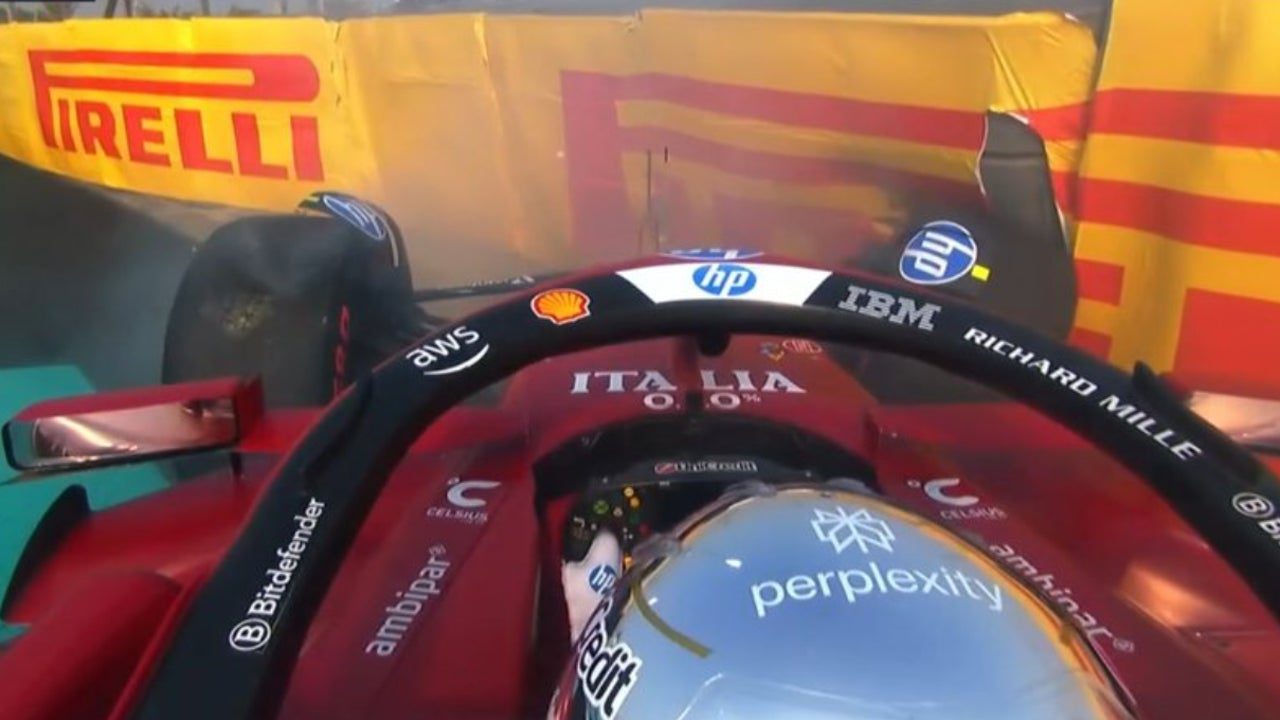 Así fue el accidente de Lewis Hamilton para cerrar su primer año con Ferrari