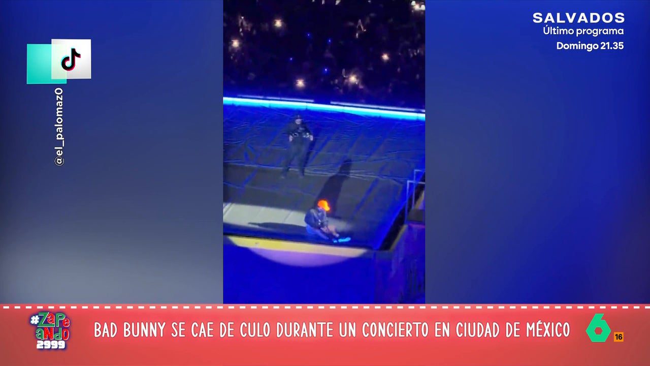 El vídeo de la brutal caída de Bad Bunny en su concierto en Ciudad de México