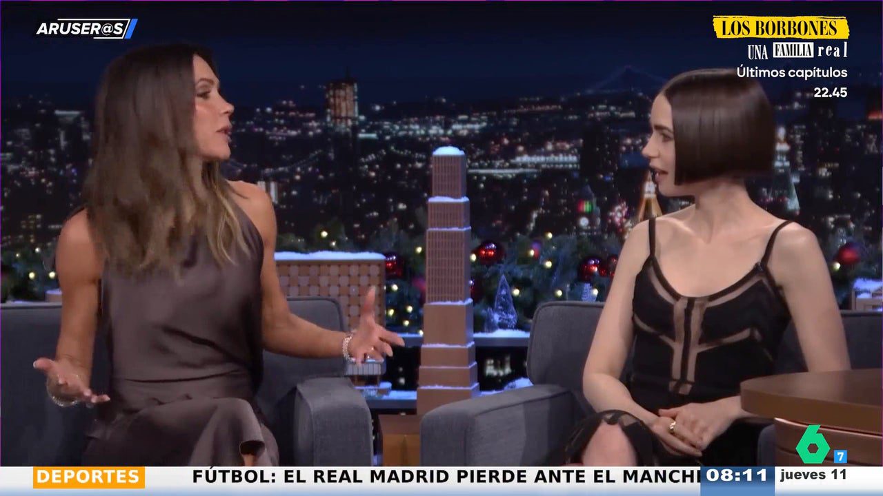 Lily Collins cumple su sueño y conoce a Victoria Beckham en persona en el programa de Jimmy Kimmel