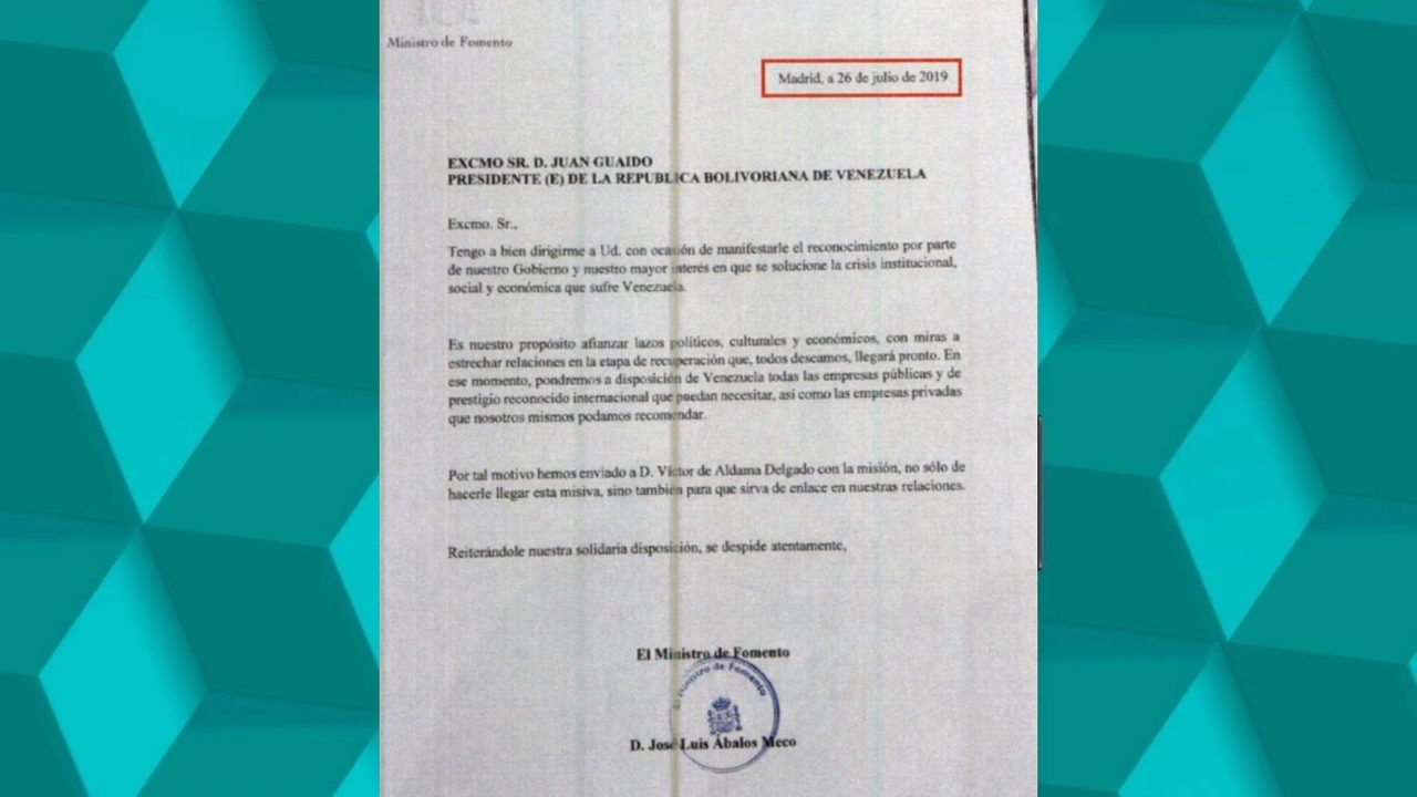 Ábalos envió a Aldama a entregar una carta a Juan Guaidó en la que le ofrecía «el apoyo de las empresas públicas españolas»