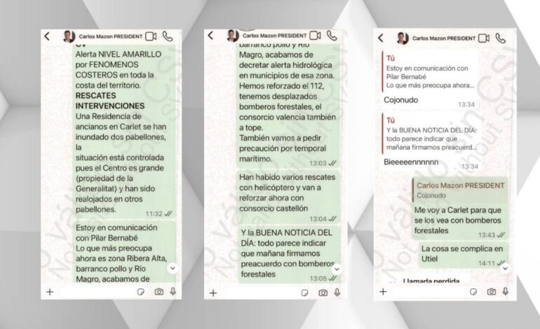 así complican el futuro judicial de Mazón los mensajes de Pradas