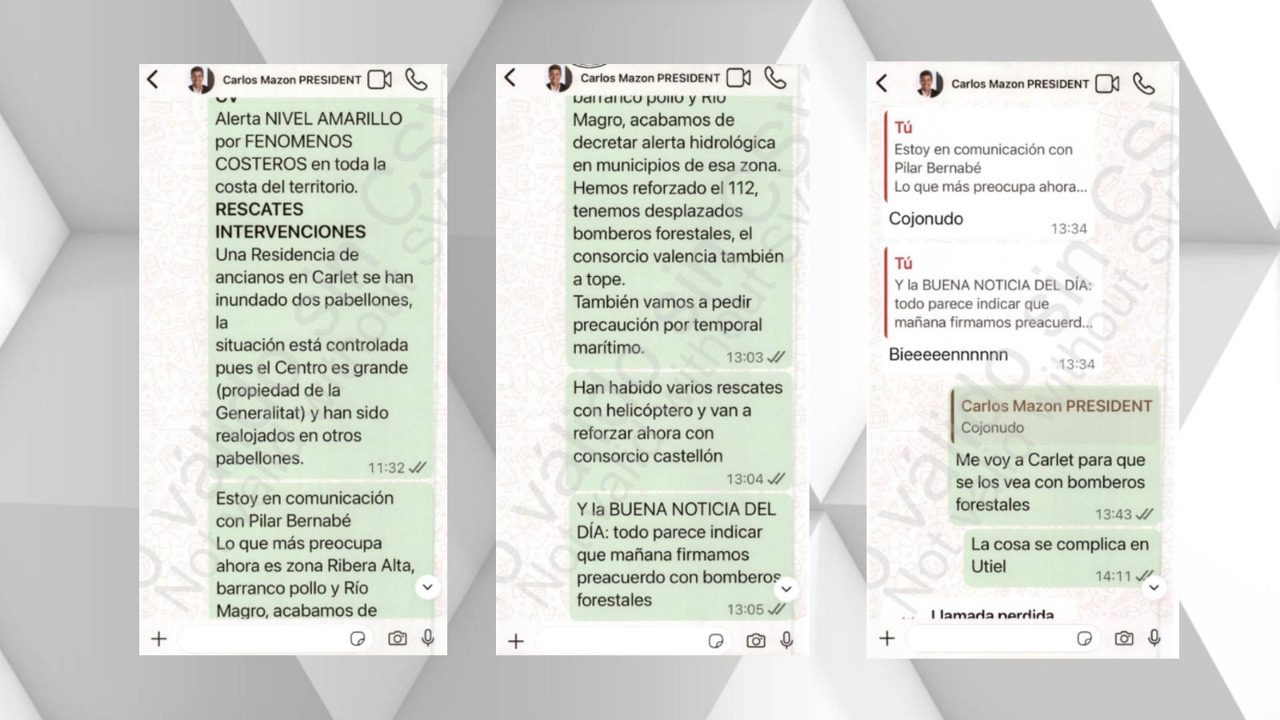 así complican el futuro judicial de Mazón los mensajes de Pradas