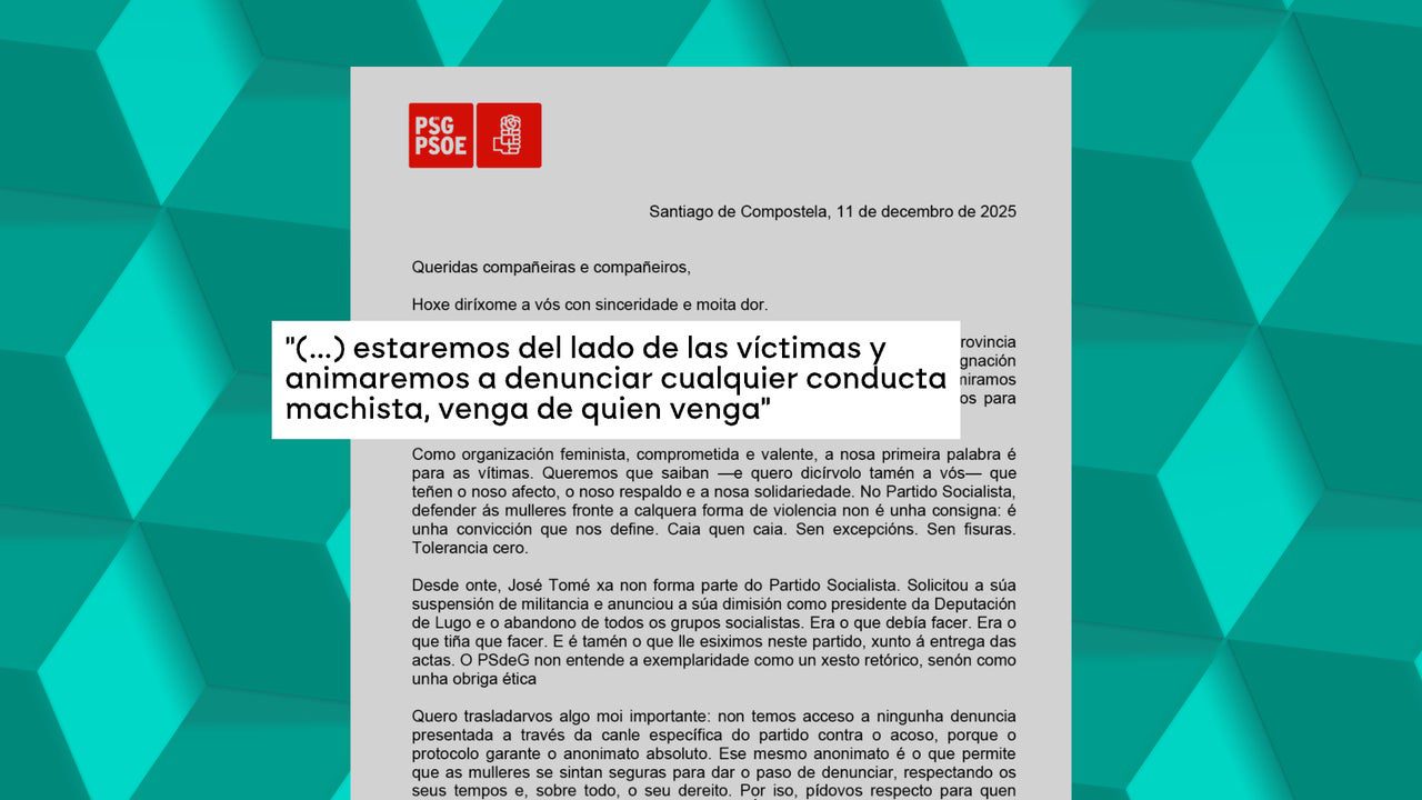 Besteiro (PSdeG) reacciona al acoso sexual de Tomé un día después y se compromete a llegar hasta el final «caiga quien caiga»
