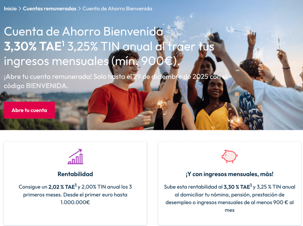 Imagen de la cuenta del banco santander