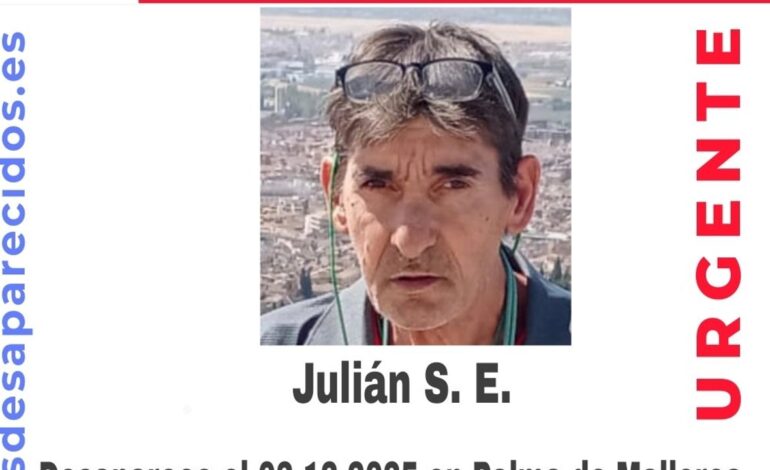 Buscan a Julián, un hombre de 60 años desaparecido en Palma desde el 3 de diciembre